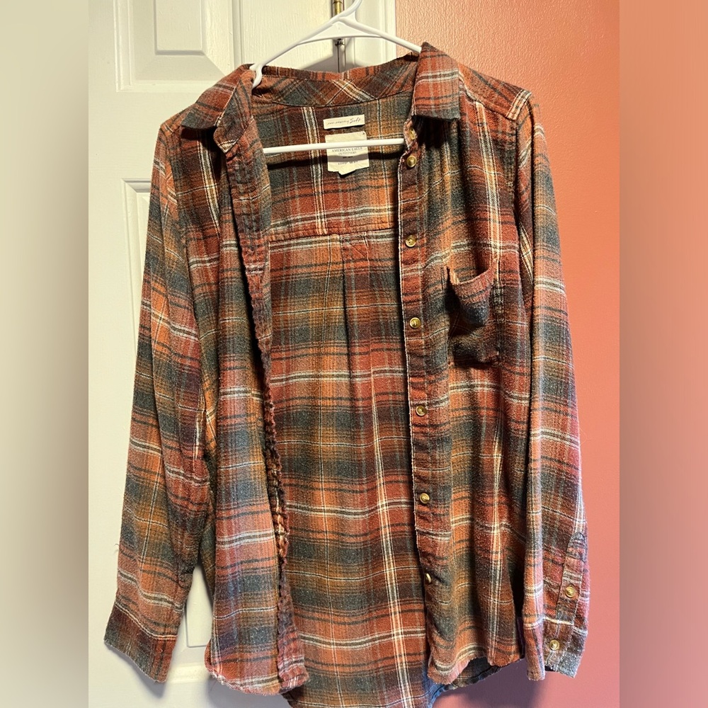American Eagle boyfriend fit soft flannel shirt